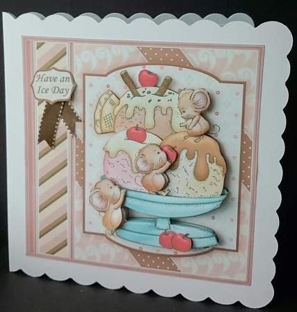 ICE MICE SUNDAE 8x8 Decoupage Mini Kit by Sue Soules