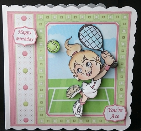ANYONE FOR TENNIS 7.5 Decoupage Mini Kit by Sue Soules