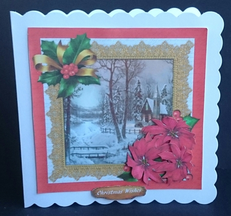Beautiful Chrisrtmas Scene and Poinbsettias  by Sue Soules