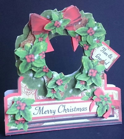 Wreath 1 - Traditional Holly & Pinecones by Sue Soules