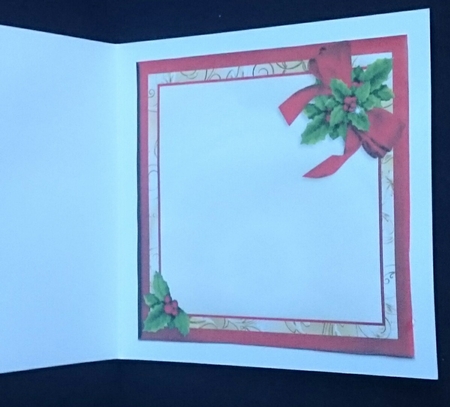 Wreath 1 - Traditional Holly & Pinecone Quick Card Insert by Sue Soules