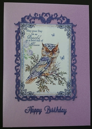 2 Owl Thank You/Birthday Card Fronts by Sue Soules