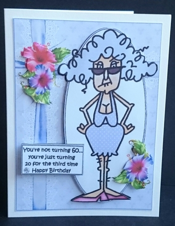 Stella about turning 60 quick card by Sue Soules