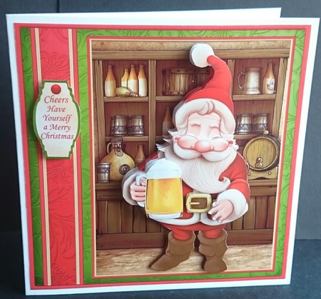 SANTAS CHRISTMAS CHEER Christmas 7.8 Decoupage Mini Kit by Sue Soules