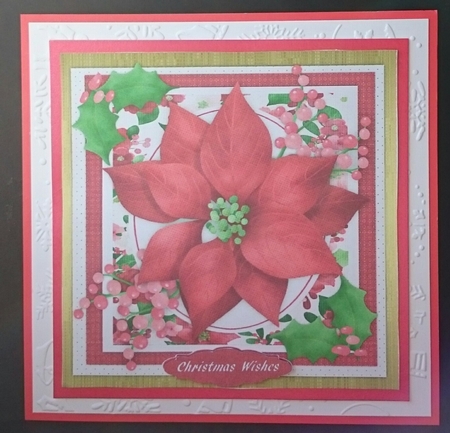 Lovely Red Poinsettia and Holly  by Sue Soules