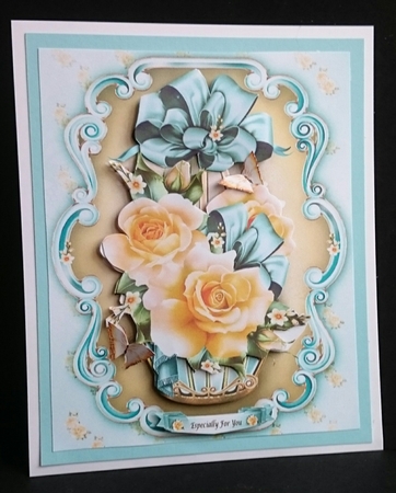 Vintage Basket with Yellow Roses Mini Kit by Sue Soules