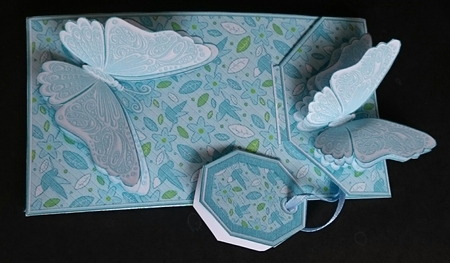 Bluebirds and Flowers with Butterflies Card/Money Envelope Mini Kit by Sue Soules