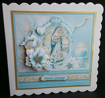 CHRISTMAS FROSTED FLORALS & MARY 8x8 Decoupage Mini Kit by Sue Soules