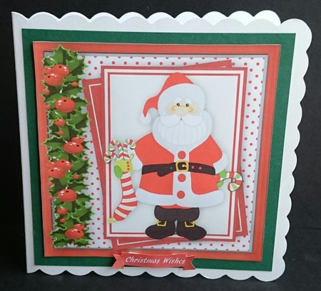 Ho- Ho- Ho- Santa with His Christmas Stocking by Sue Soules