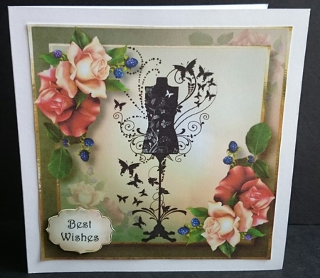 Butterfly Mannequin & August Mood Roses 8x8 by Sue Soules
