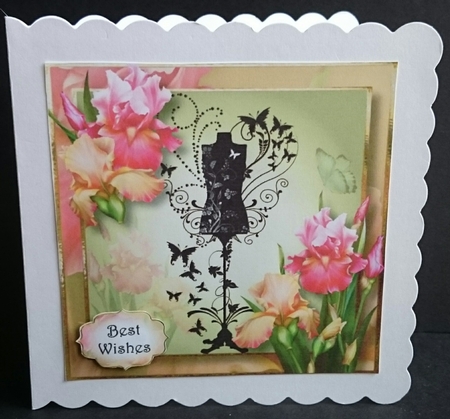 Butterfly Mannequin & Blush Iris 8x8 by Sue Soules