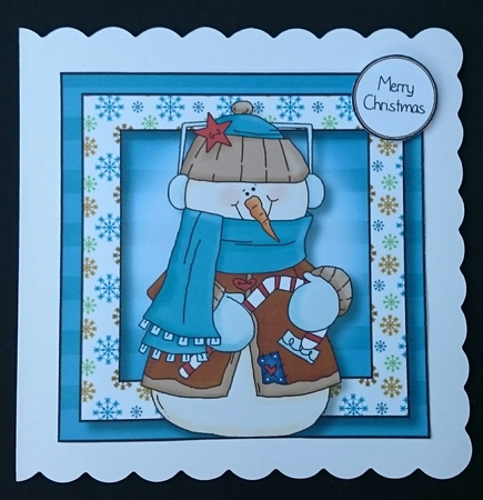 Candy Cane Snowman 8x8 by Sue Soules