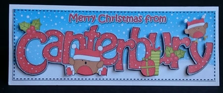 Large DL Merry Christmas from CANTERBURY 3D decoupage  by Sue Soules