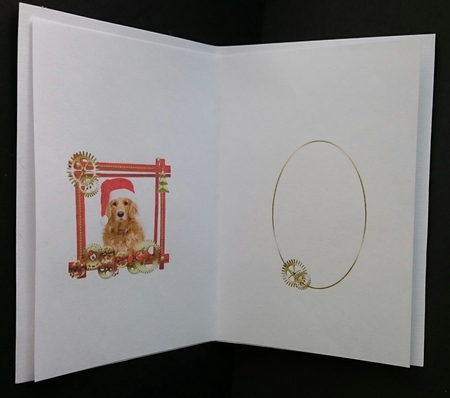 Red setter steampunk Christmas insert by Sue Soules