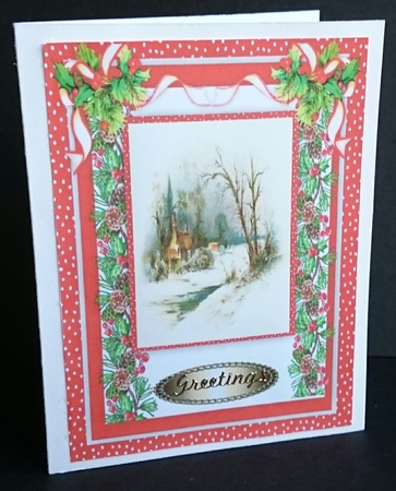 A5 Blank  Card , Holly and Berrys  by Sue Soules