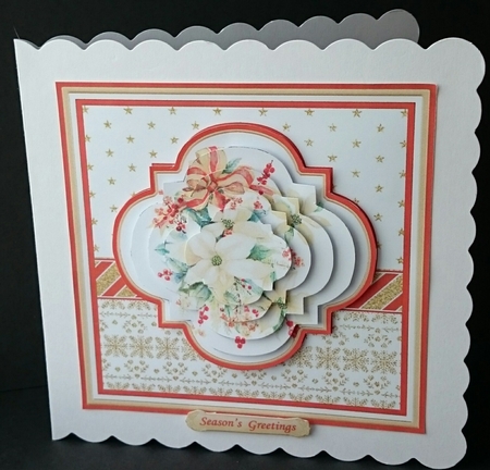 CHRISTMAS POINSETTIA BOUQUET 8x8 Pyramage Mini Kit by Sue Soules