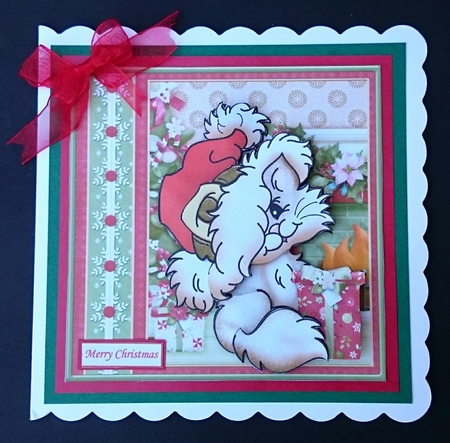 CHRISTMAS KITTYS GIFT 8x8 Decoupage Mini Kit by Sue Soules