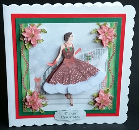 1950s Christmas Lady on the Festive Stairs Mini Kit  by Sue Soules