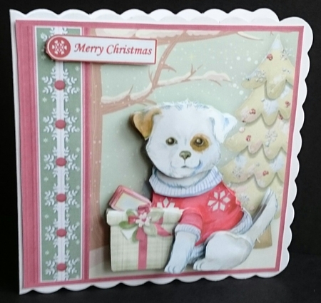 PUPPYS CHRISTMAS GIFT 7.5 Decoupage Kit by Sue Soules