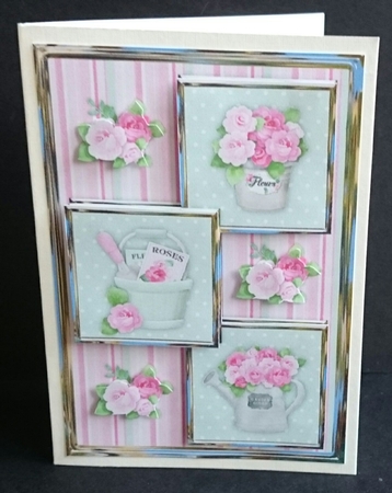 Garden Roses Three Square Quick Card by Sue Soules