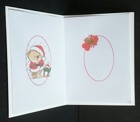 Santa Ted and penguin go for a walk insert by Sue Soules