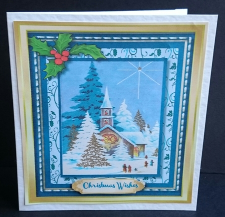 Beautiful Church with Holly by Sue Soules