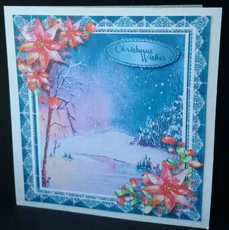 Winters Lake with  Poinsettias by Sue Soules