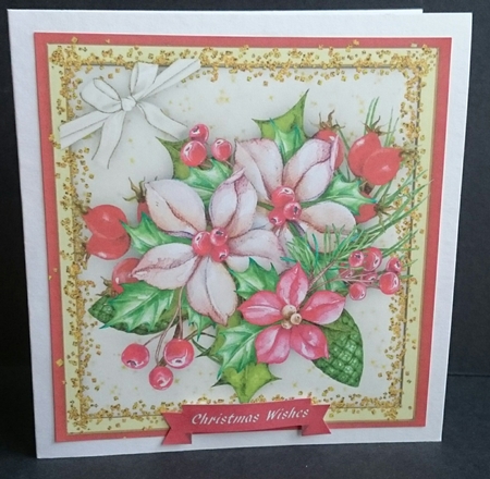 Gorgeous Christmas Flowers in a Glitter Frame  by Sue Soules