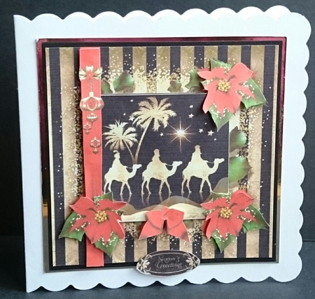 Golden Black Christmas Card With The Three Kings Mini Kit by Sue Soules