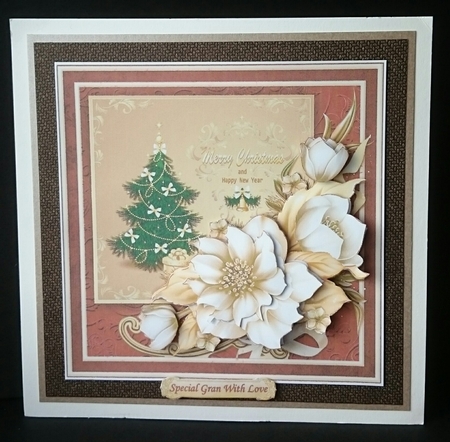 FESTIVE TREE & CHRISTMAS FLORALS 8x8 Decoupage & Insert Mini Kit by Sue Soules