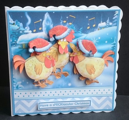 3 French Hens Have a sPECKtacular Christmas 7.8 Decoupage Mini Kit by Sue Soules