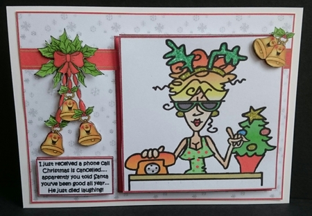 Rita Christmas is cancelled quick card by Sue Soules