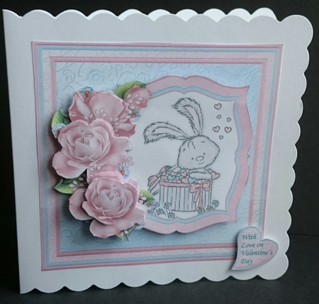 BUNNY LOVE 8x8 Decoupage & Insert Mini Kit All Occasions by Sue Soules