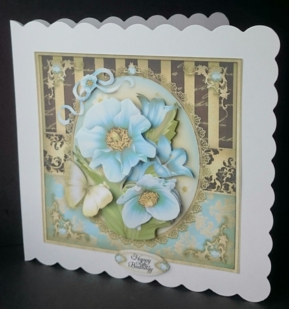 Vintage Blue Poppies Card Mini Kit by Sue Soules