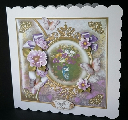 Vintage Lilac Tulips & Butterfly Card Mini Kit by Sue Soules