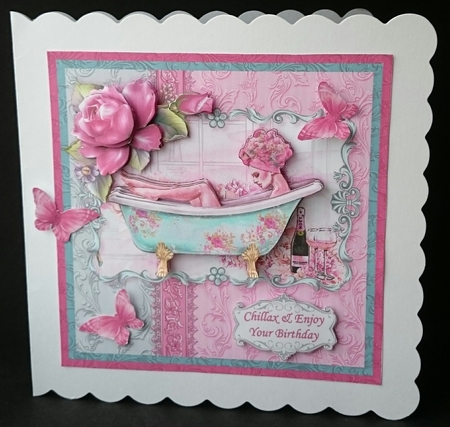 CHILLAX 8x8 Female Decoupage & Insert Mini Kit Birthday or Mothers Day by Sue Soules