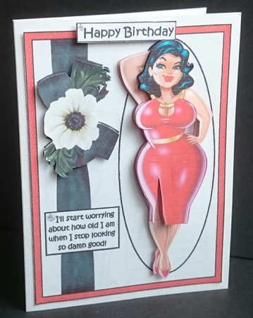 Foxy lady looking fabulous quick card by Sue Soules