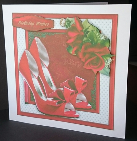 Beautiful red shoes and Roses  by Sue Soules