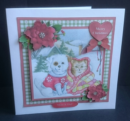 Christmas cat & dog mini kit & decoupage  by Sue Soules