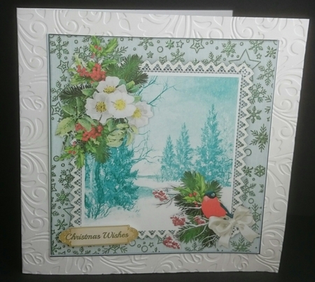Beautiful Christmas Roses and Scene  by Sue Soules