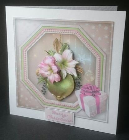 Festive Bauble - Octagon Frame Card Front by Sue Soules