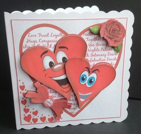 7x7 two happy hearts Valentines mini kit by Sue Soules