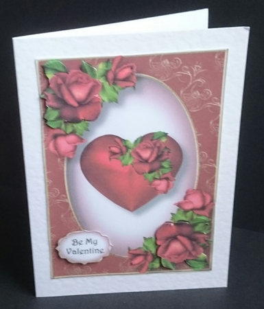 Beautiful Red Heart & Roses A5 by Sue Soules