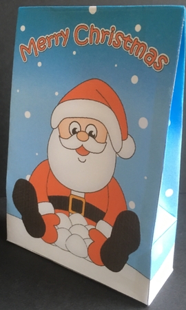 3D Christmas Gift Bag Mini Kit - Santa is having a Snowball Fight by Sue Soules