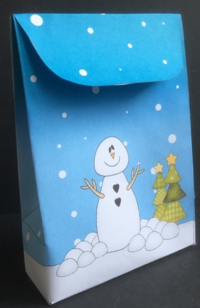 3D Christmas Gift Bag Mini Kit - Santa is having a Snowball Fight by Sue Soules