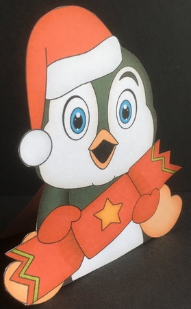 3D Christmas Treat Box Gift Set Mini Kit - Pip Penguin has an Xmas Cracker by Sue Soules