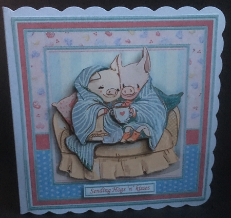 SENDING HOGS N KISSES 7.5 Decoupage & Insert Kit All Occasions by Sue Soules