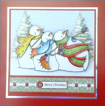 Snowman Selfie Christmas 8x8 Decoupage Mini Kit by Sue Soules