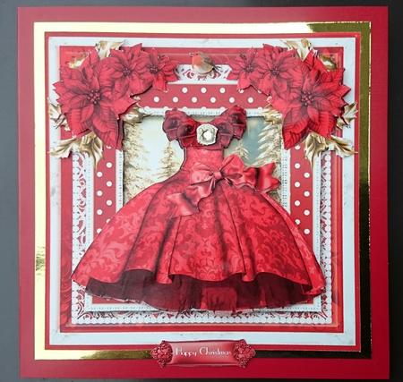 The Beautiful Red Christmas Dress Card Front by Sue Soules