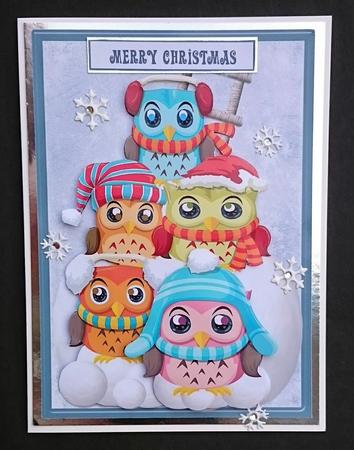 Owl Snow Topper with Decoupage by Sue Soules